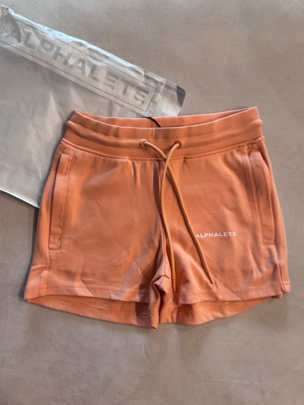 Alphalete Women's Peach-Orange Drawstring Athletic Shorts
